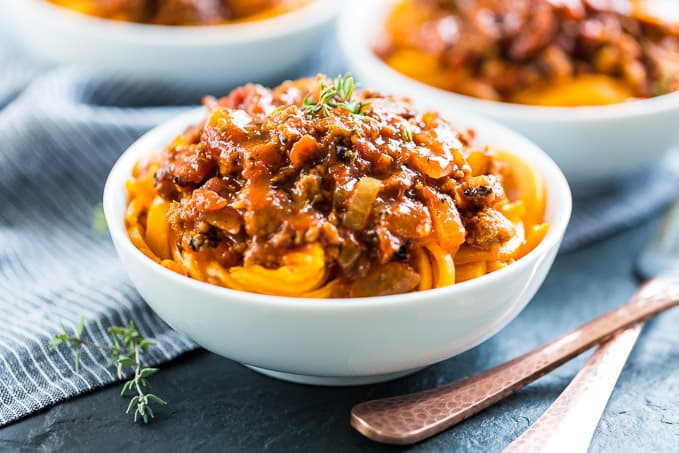 Cozy Sweet & Spicy: Butternut Noodles with Chorizo Spaghetti